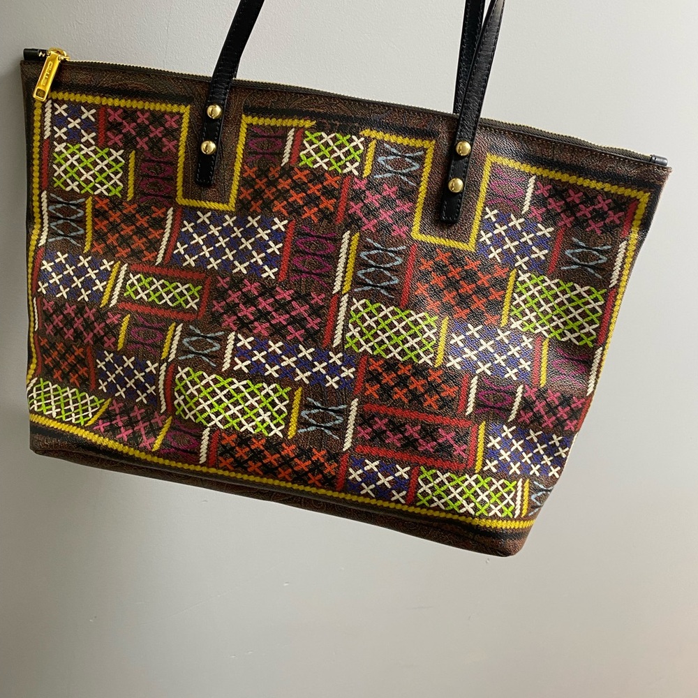 Etro Milano Colorful Patterned Tote Bag